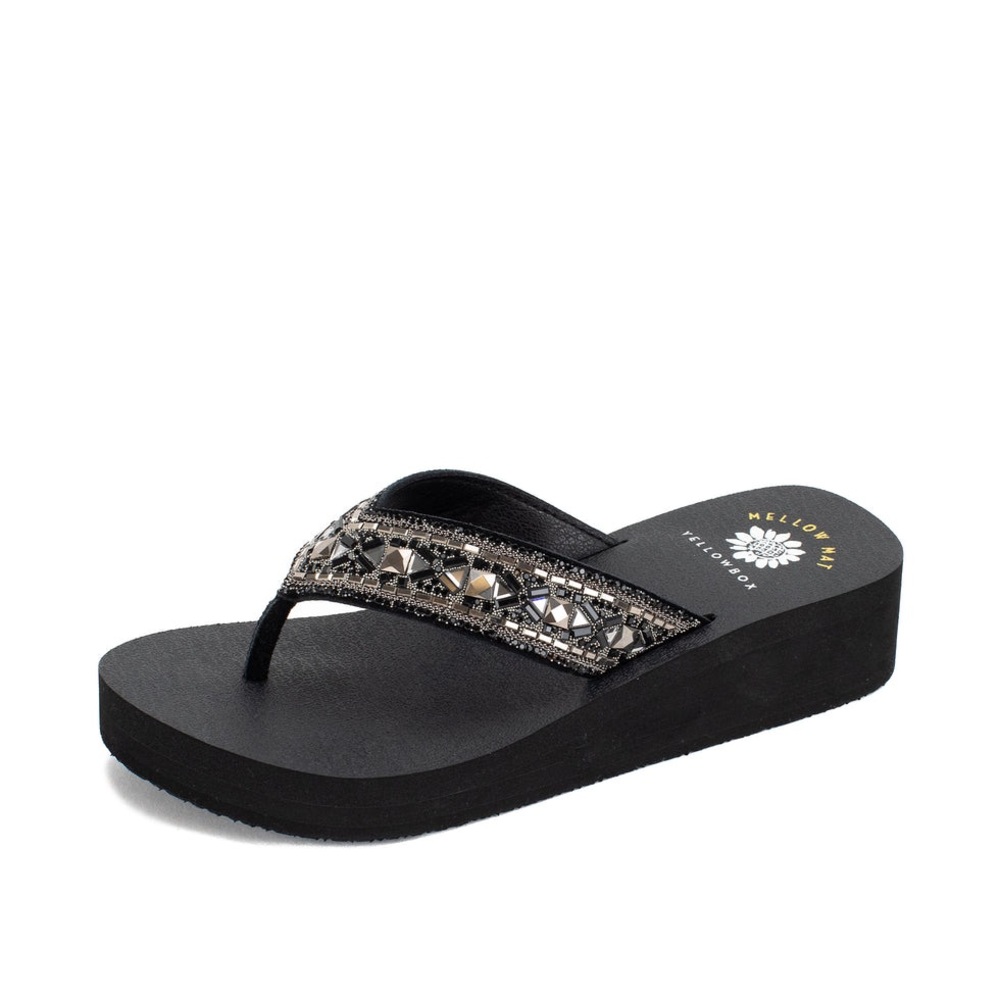 Yellow box Lira Wedge Sandal color black medium width